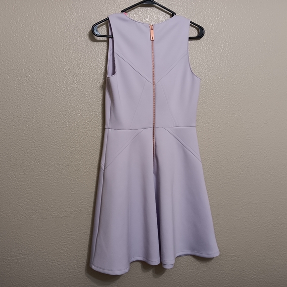 Ted Baker Mitton Skater Scuba Fit & Flare Dress in Lilac Purple - Picture 4 of 5
